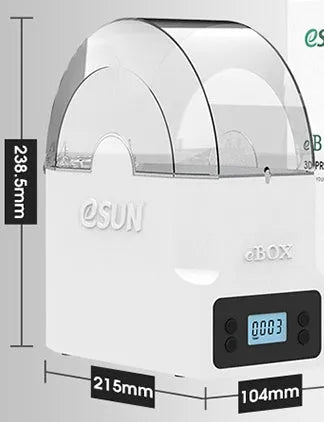 eBOX Lite 3D printing filament drying box with wire heating system and international plug options