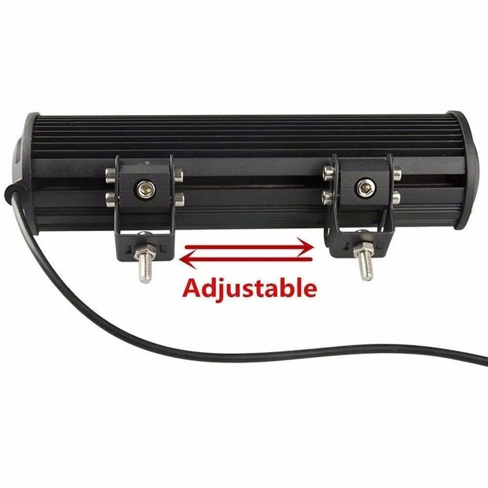 Black aluminium alloy double-row LED roof light bar for off-road vehicles.