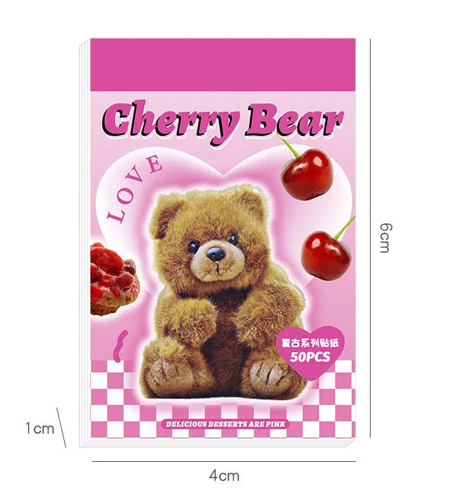 Pack of cartoon mini sticker books with American retro designs in various colours including black, pink, and blue, size 4x6cm
