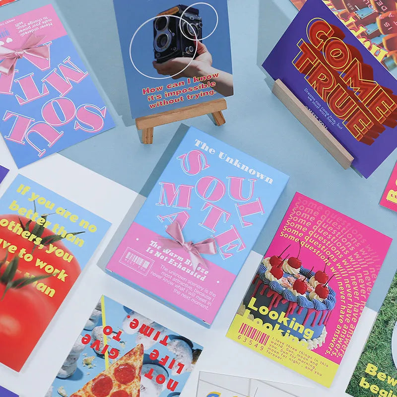 Two design postcard greeting cards with fresh style printing
