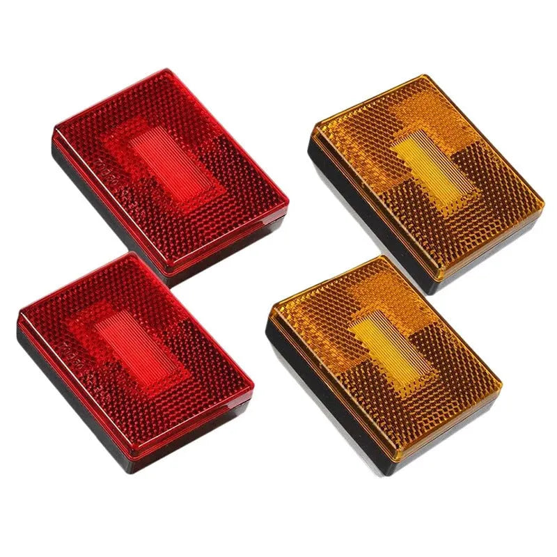 Red LED trailer side marker clearance lamp with 19cm wire on white background.