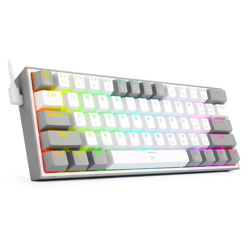 White pink RGB mechanical keyboard with multimedia keys and dual keycap design