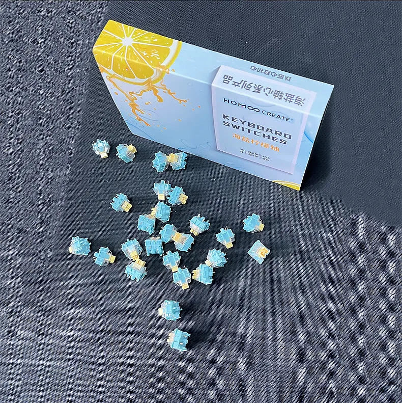Tiger Mo Sea Salt Lemon PRO Mute mechanical keyboard switches in 36-piece pack for keyboard upgrades
