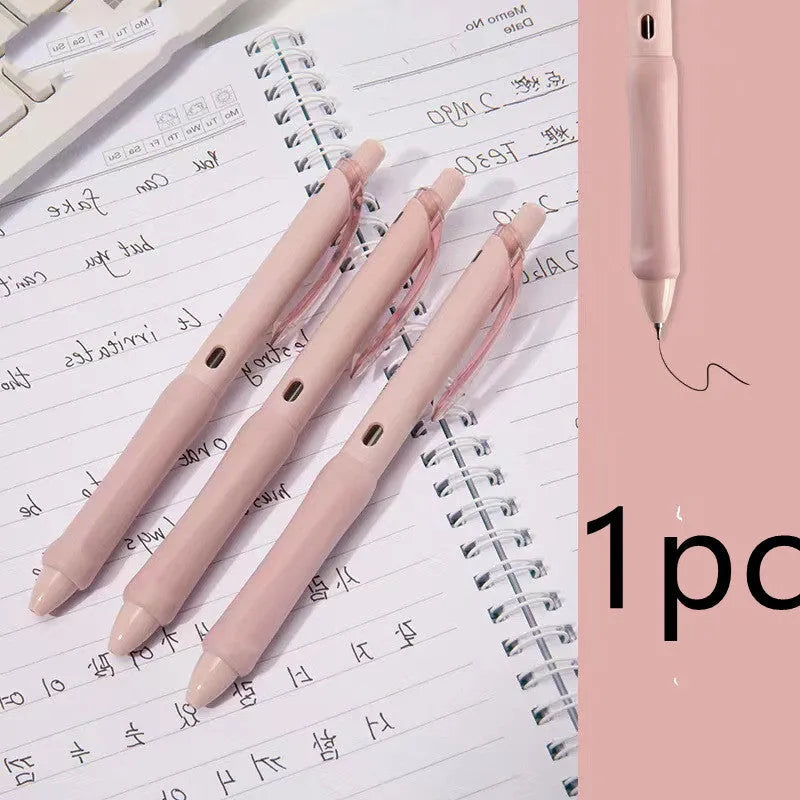 Plastic 0.5mm macaron colour press gel pen in smoked brown for student stationery