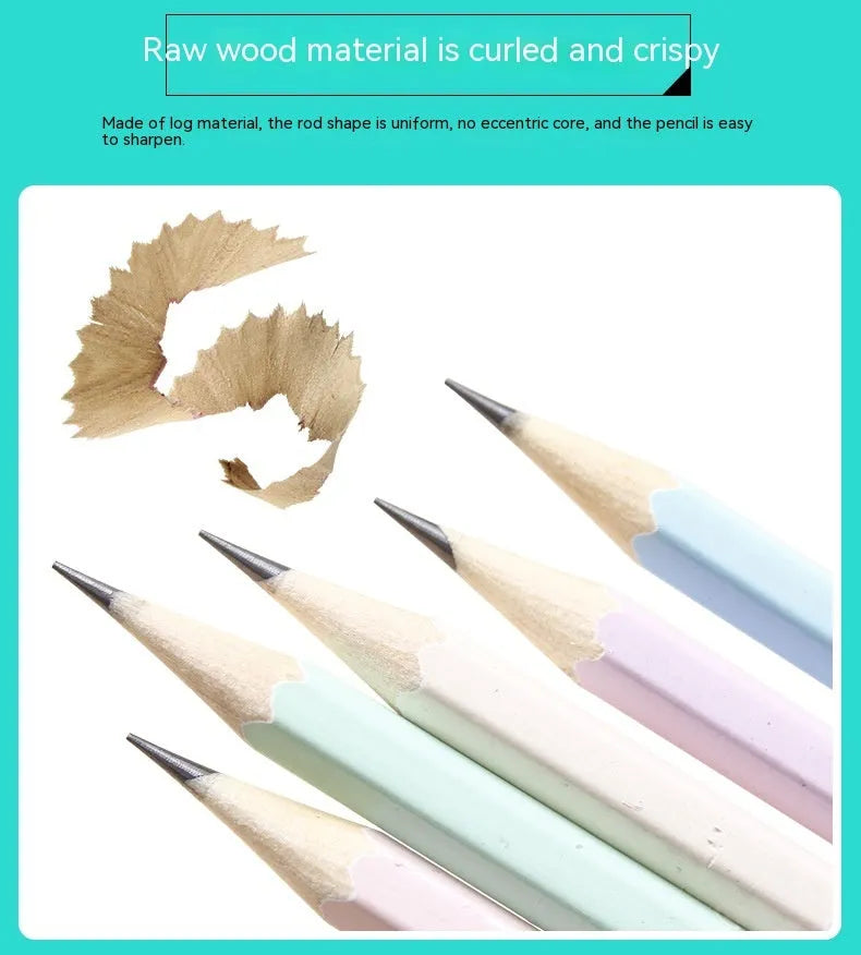 Basswood six-angle thermal transfer pencil with wooden shell, 50-piece barrel pack.