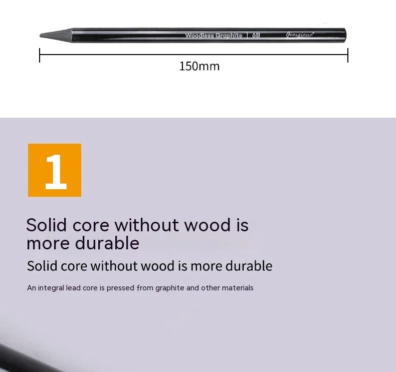 Solid graphite and carbonised drawing pencil set on a suction card pack.