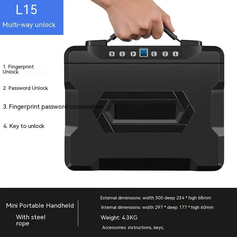 Portable L12 mechanical combination lock safe box in youjingang material
