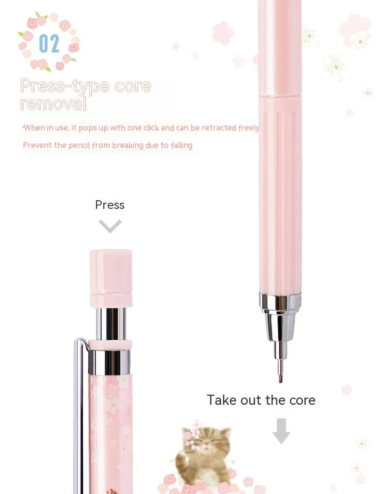 0.5mm automatic pencil set with three mechanical pencils and HB refill boxes