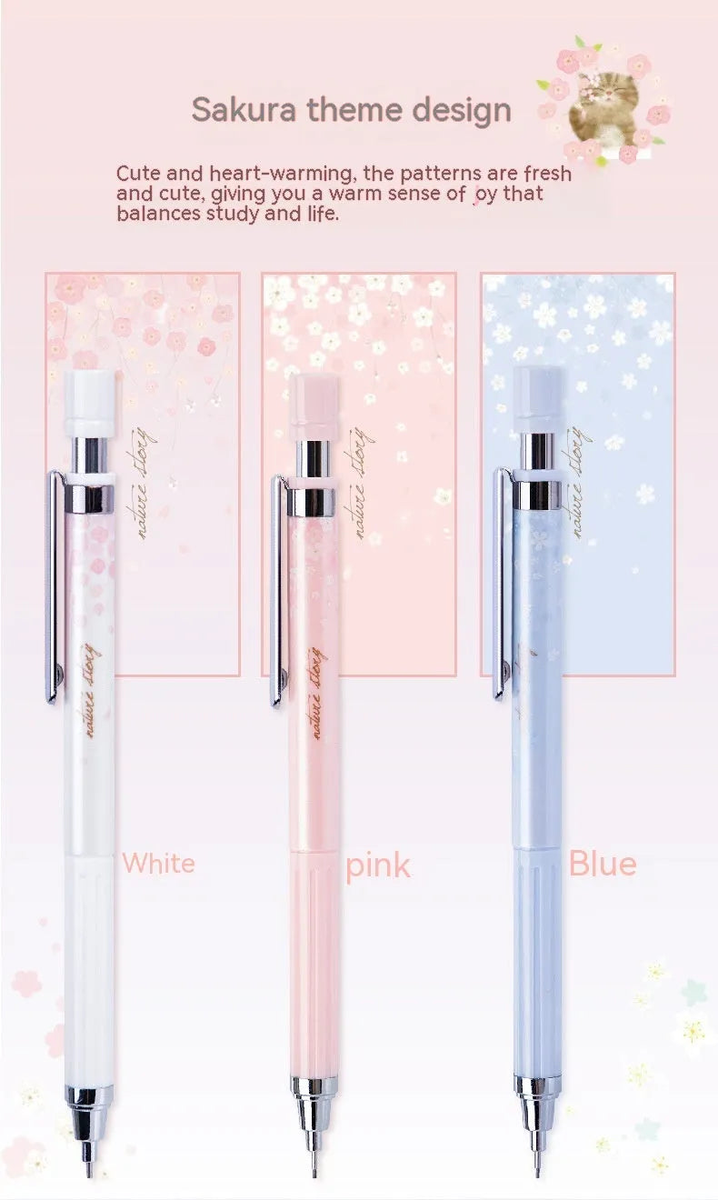 0.5mm automatic pencil set with three mechanical pencils and HB refill boxes