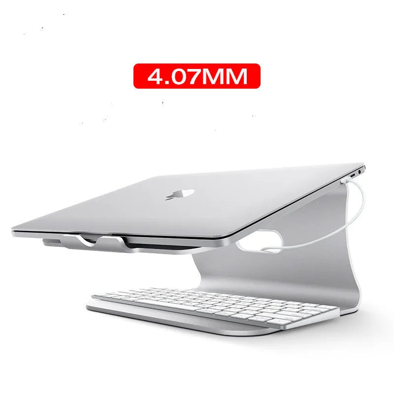 Aluminium notebook cooling bracket with rotary mechanism in silver or grey finish