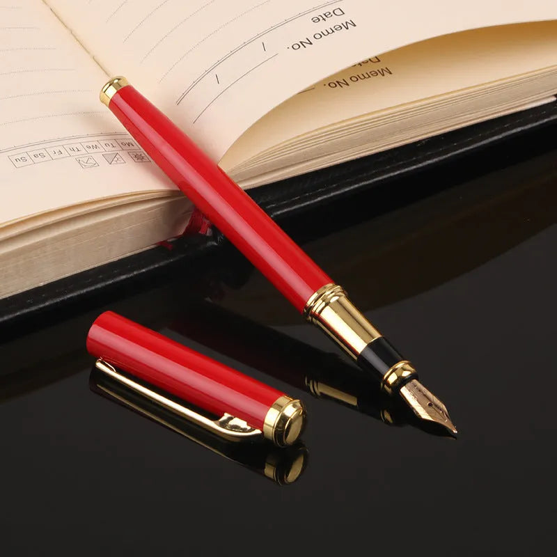 Red and black metal ink pen with 0.5mm nib for office and corporate use