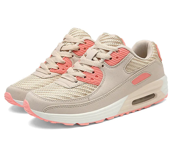 Women's casual shoes with 3.5cm block heel in beige orange, grey, and pink purple colour options