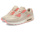 Women's casual shoes with 3.5cm block heel in beige orange, grey, and pink purple colour options