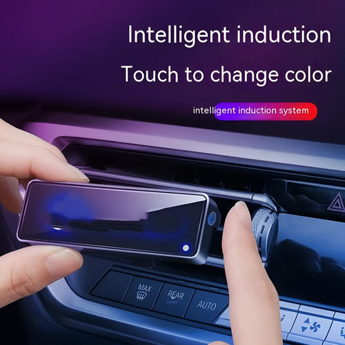 Black car vent aromatherapy light with LED illumination and fragrance diffuser