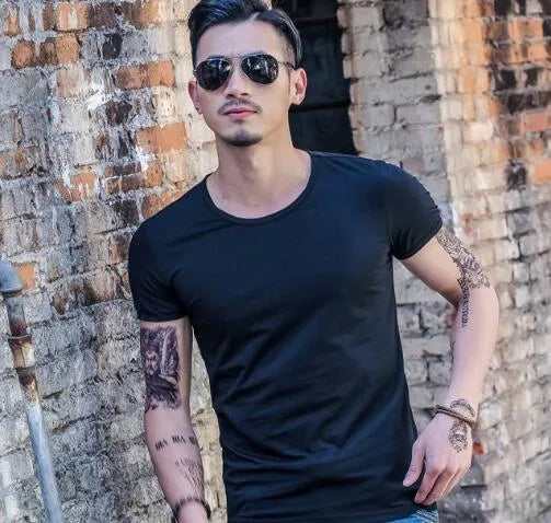 Men's summer t-shirt in bamboo and polyester blend fabric available in multiple colours
