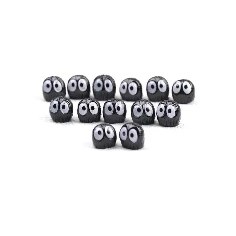Small black coal cartoon resin decoration for car interiors with traceless glue tape