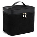 Large corduroy cosmetic storage box with polyester cotton lining in a solid colour.