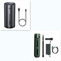 BASEUS wireless handheld car vacuum cleaner in black, white, or green with suction and blowing hose.