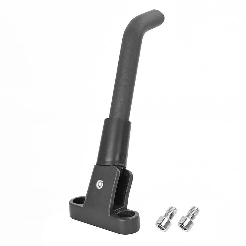 Aluminium alloy electric scooter foot brace accessory in black, white and grey colours with screws
