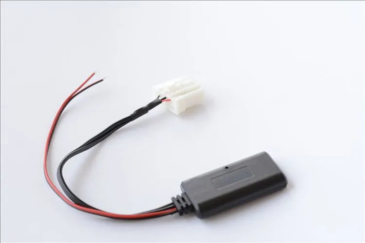 Black Bluetooth audio cable for Mazda vehicles with MEDIA button compatibility