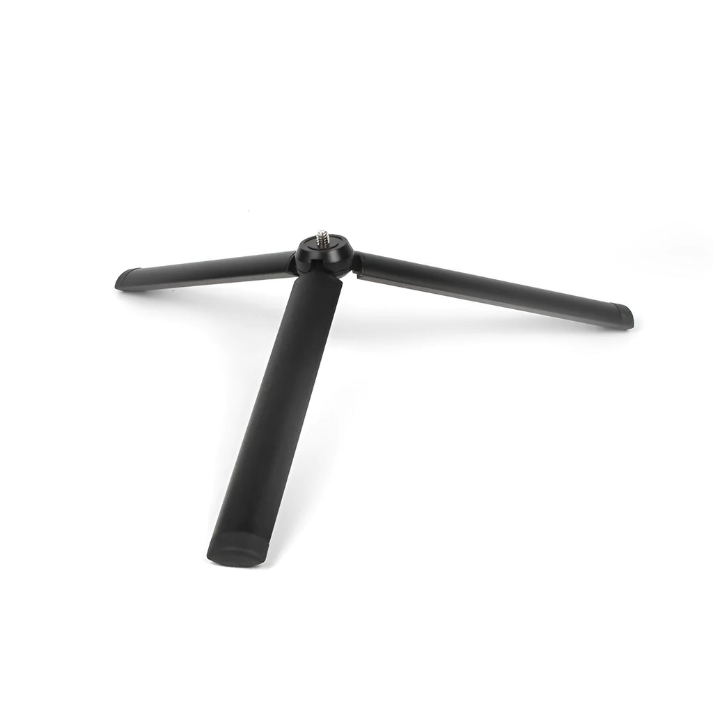 Black aluminium alloy mobile phone tripod compatible with iPhone photography and video stabilisation
