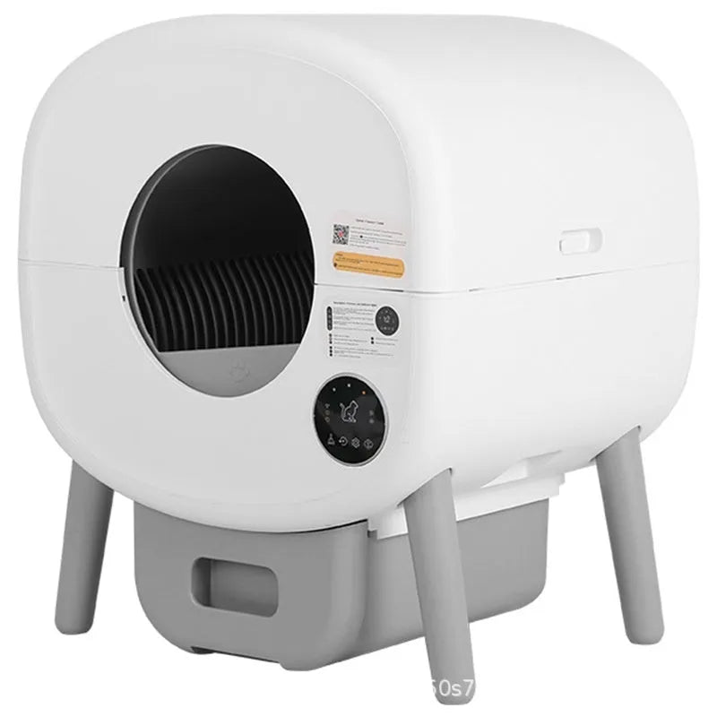 Automatic self-cleaning cat litter box with intelligent waste disposal system and 13L storage capacity