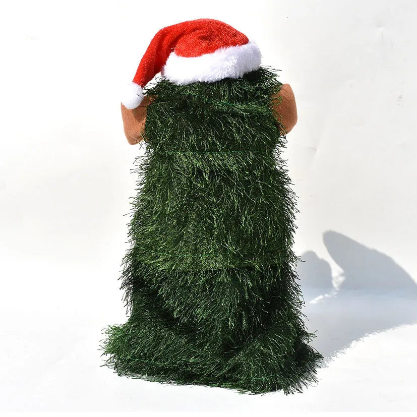 12 inch rotating dance music Christmas Santa toy with plastic and fabric construction