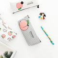Rectangular canvas pen bag in White Peaches colour measuring 20x8.5cm
