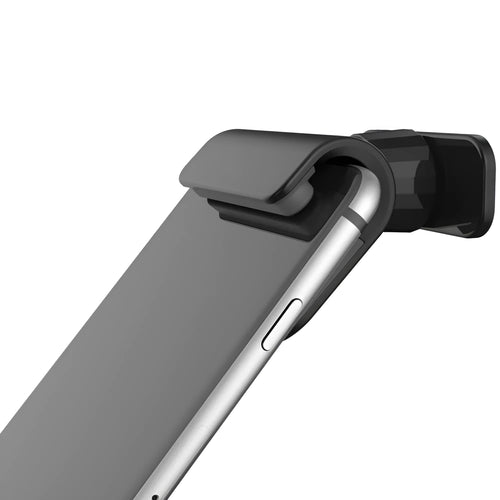 Black universal adhesive car phone holder showing 360-degree rotation mechanism for 4-7 inch mobile phones