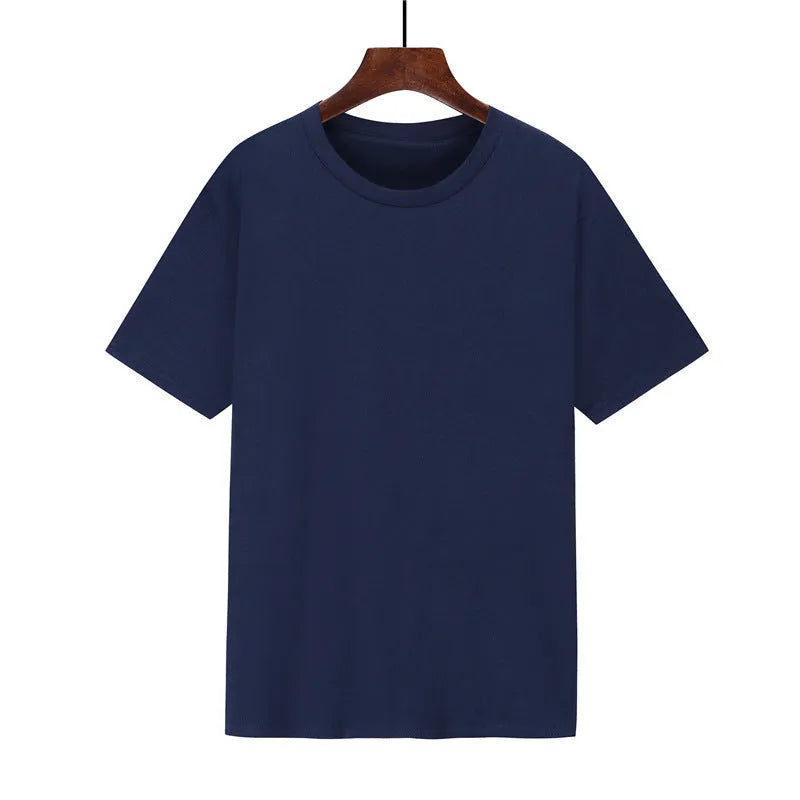Men's loose fit cotton T-shirt with printed design shown in multiple colour options