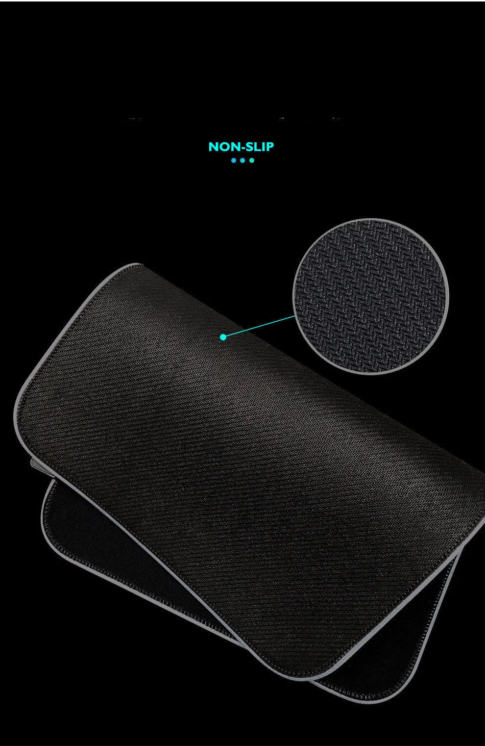Symphony gaming light-emitting mouse pad with RGB illumination on a desk, 300x600x4mm size option
