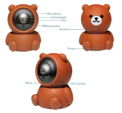 Bear brand 1080P WiFi security camera with infra-red night vision LEDs