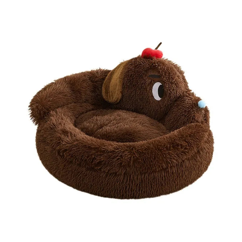 Plush sofa bed for small dogs and cats in warm fabric with size M and L options for pets up to 5kg and 10kg