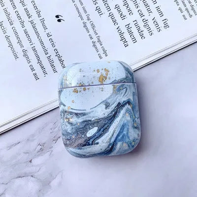 White marble pattern hard PC protective case cover for Apple AirPods charging box