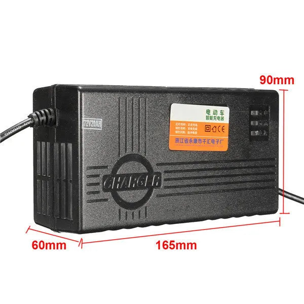 Black 72V20AH electric car charger for lead-acid batteries with AU EU US plug options