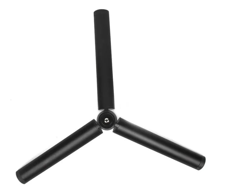 Black aluminium alloy mobile phone tripod compatible with iPhone photography and video stabilisation