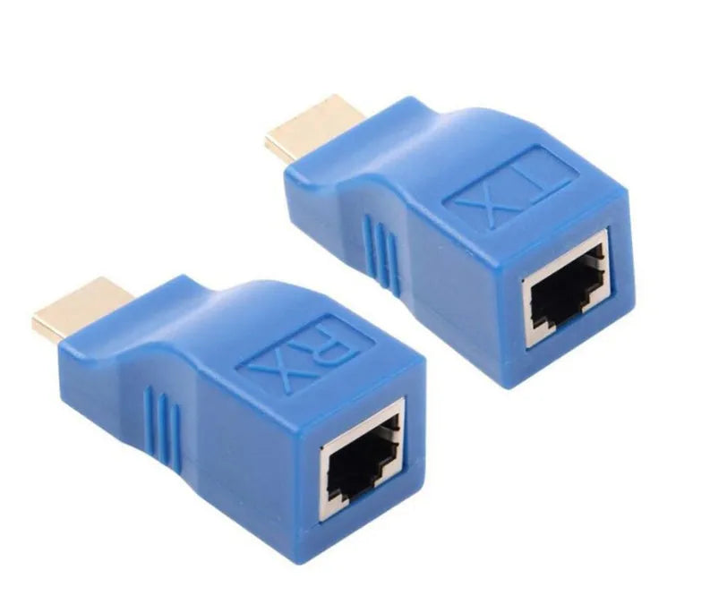 HDMI extender transmitter and receiver pair for 30 metre signal transmission using Cat-5e/6 cable