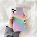 Rainbow gradient stripe design TPU protective case for iPhone models