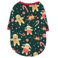 Christmas series two-legged cotton pet clothes in festive prints snowman elk gingerbread man santa claus merry christmas for small to medium dogs