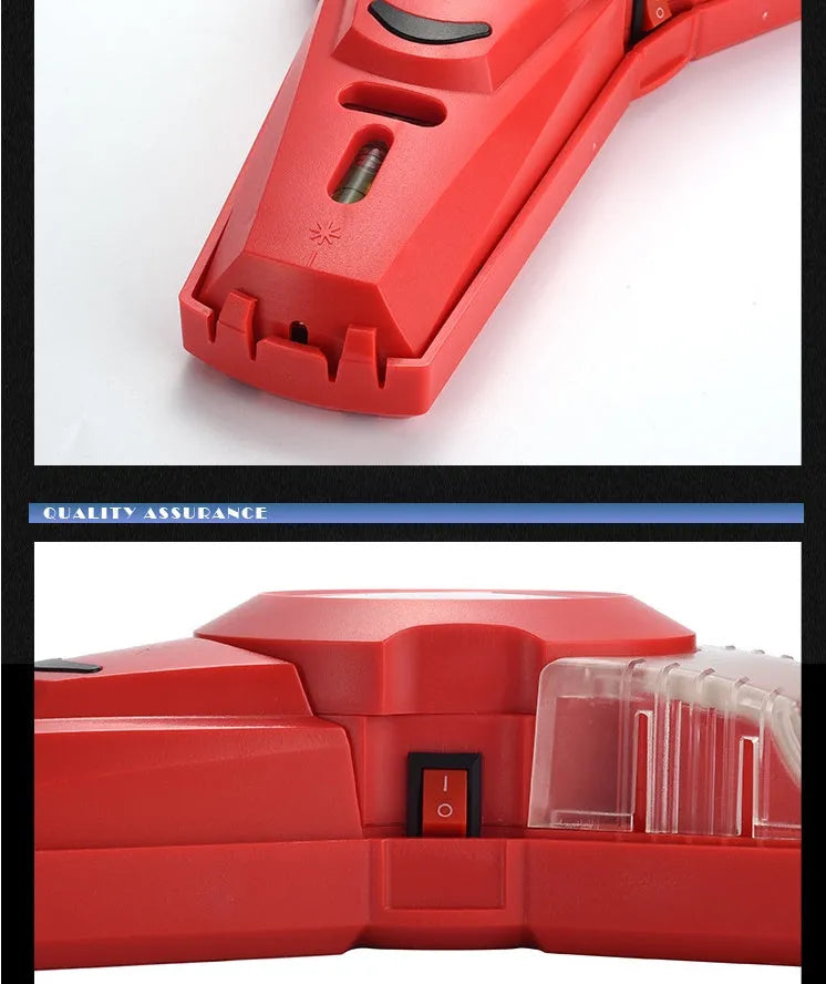 Red portable laser positioning level with punching function for woodworking and decoration tasks