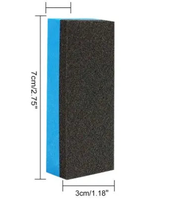 Automotive iron powder rust remover spray with blue square sponge and towel