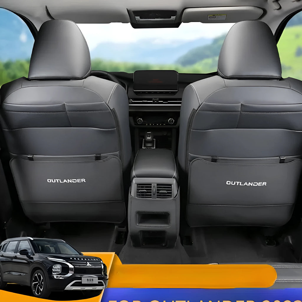 Three leather anti-kick pads for Mitsubishi Outlander Special car seats and console.