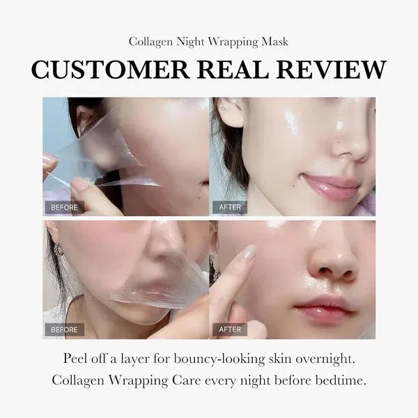 75ml collagen night face mask bottle with application brush for firming and hydration