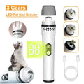 Electric dog nail trimmer with LED digital display and dust collection port