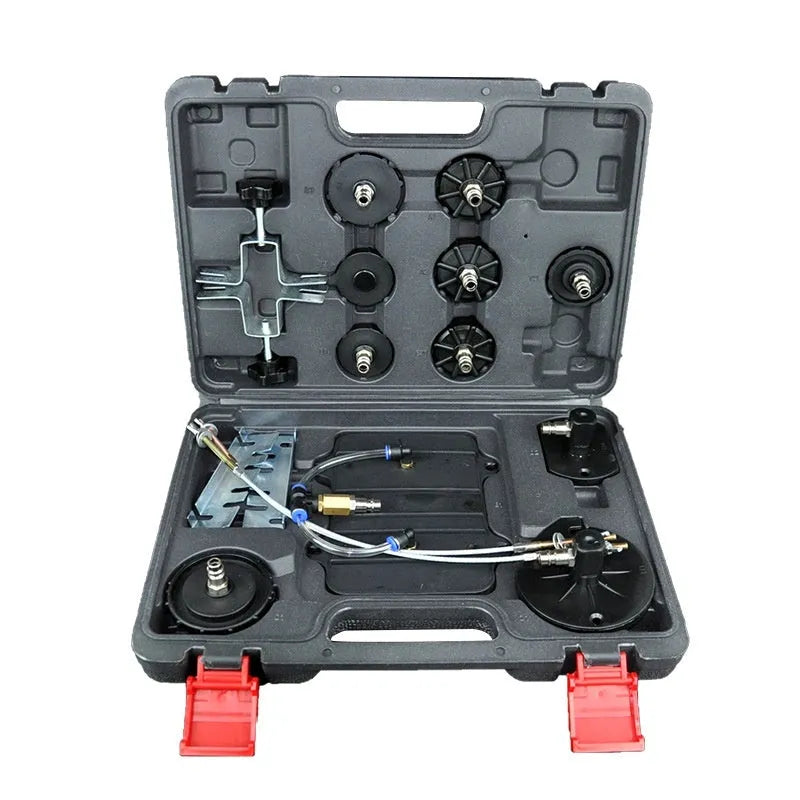 Pneumatic brake fluid replacement machine with pressure gauge and 5L tank.