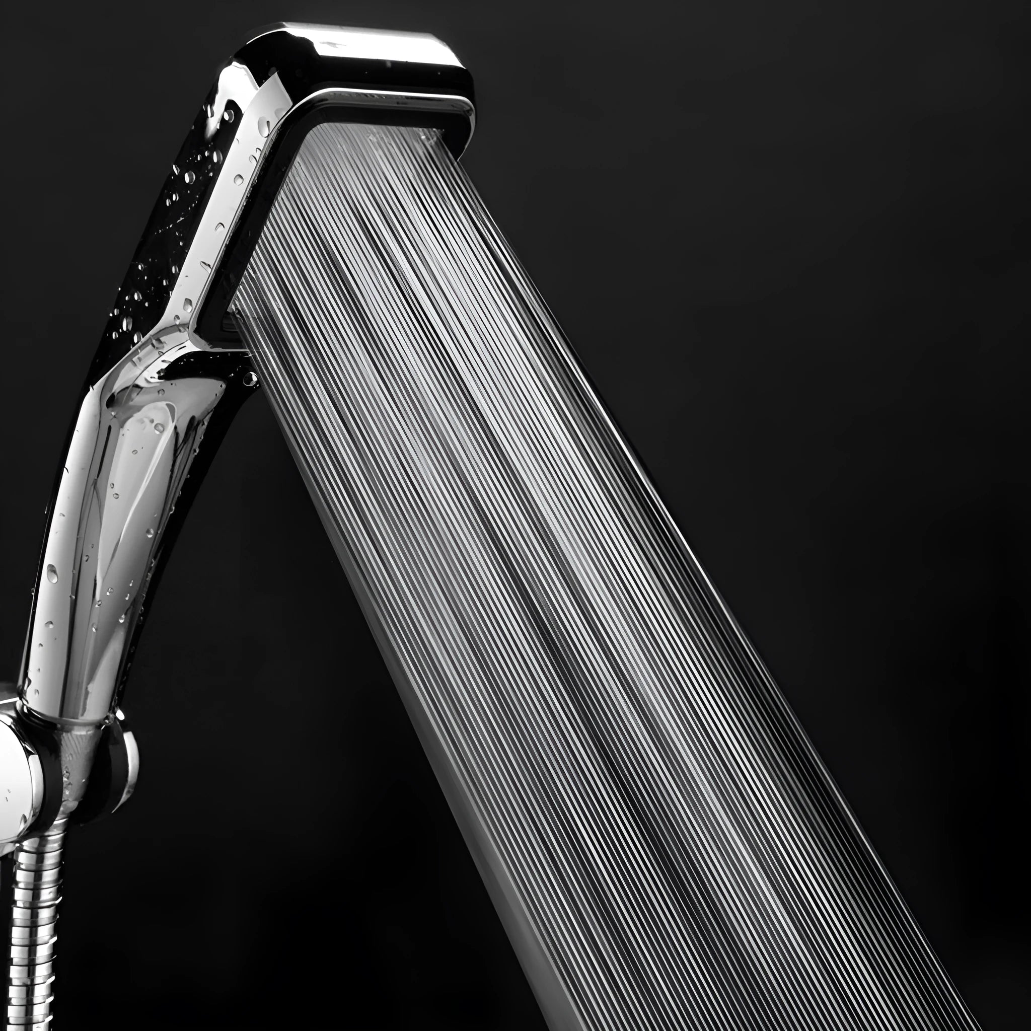 Orange hand-held pressurised shower set with rain function shower head