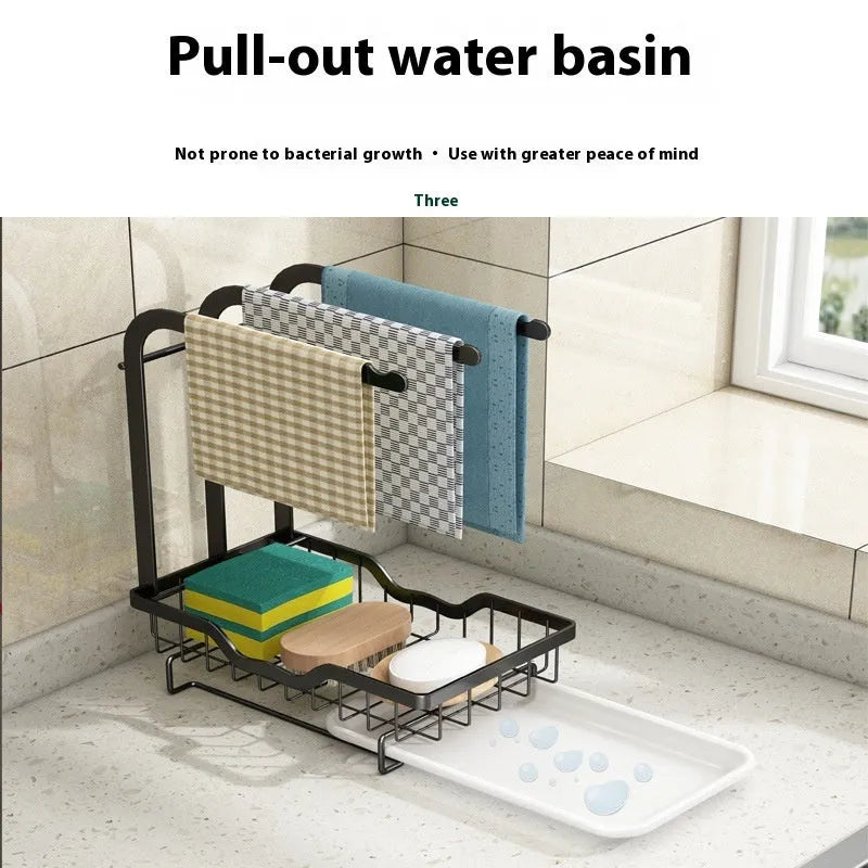 Foldable plastic kitchen storage rack in new Chinese style for wall or tabletop mounting