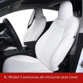Tesla Model 3 and Model Y PVC seat cover set in black or white for interior protection.