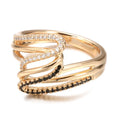 Women's micro-inlaid zircon ring in copper with electroplated finish, colour WK2230