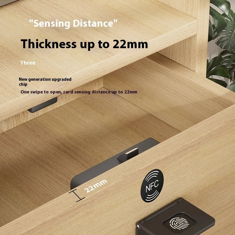 F079 no-punch drawer lock with keys and removable card for wardrobe and safe box
